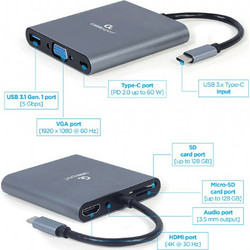Gembird USB-C Docking Station με HDMI 4K PD