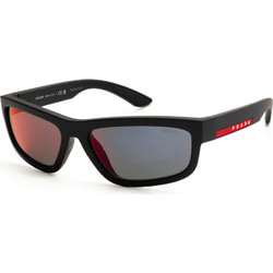 Prada PS05ZS DG008F Ανδρικά Γυαλιά Ηλίου Ορθογώνια Κοκάλινα Μαύρα με Μαύρο Καθρέπτη Φακό