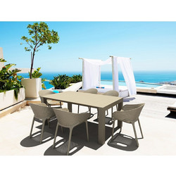 Zita Plus Vegas Sky Pro Σετ Τραπεζαρία Κήπου Πολυπροπυλενίου 7τμχ Μπεζ 20.9971