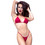 Chilirose Bikini Set Τριγωνάκι String Κόκκινο CR-4449