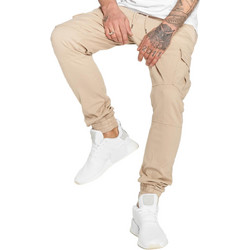 Def Ανδρικό Παντελόνι Cargo Joggers Ελαστικό Κανονική Εφαρμογή Λευκό DFJS110-00003