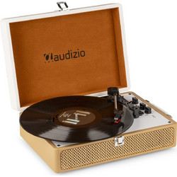 Audizio RP119 Πικάπ Βαλιτσάκι με Ηχεία Bluetooth & USB Brown White