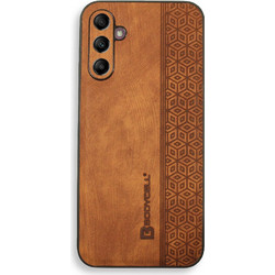 Bodycell Pattern Leather Back Cover Brown (Samsung Galaxy A14)