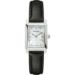 Bulova Γυναικείο Ρολόι με Μαύρο Δερμάτινο Λουράκι 96L330