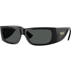 Versace VE4482 GB1 Ανδρικά Γυαλιά Ηλίου Ορθογώνια Κοκάλινα Μαύρα με Μαύρο Φακό