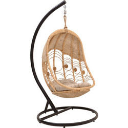 Pakoworld Labreone Κρεμαστή Κούνια Φωλιά Wicker Μπεζ 344-000007