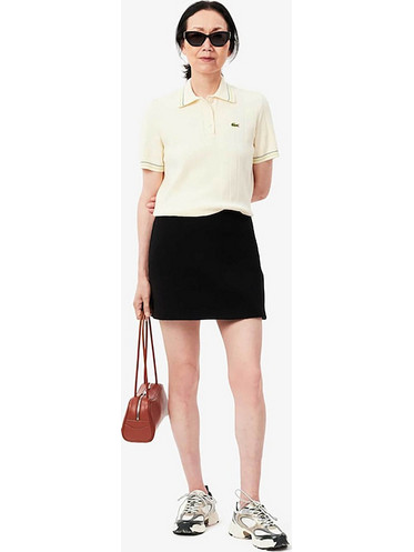Lacoste Μίνι Φούστα Πλεκτή Ψηλόμεση Μαύρη JF6294-00