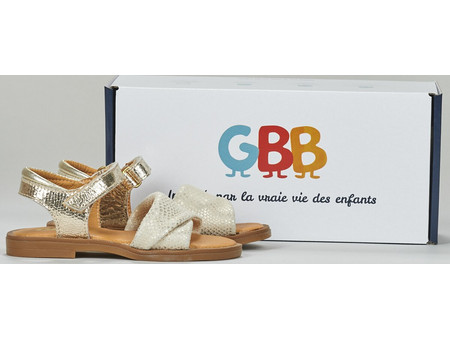 GBB Παιδικά Πέδιλα για Κορίτσι με Στράς Χρυσά Μπεζ AJ331-18