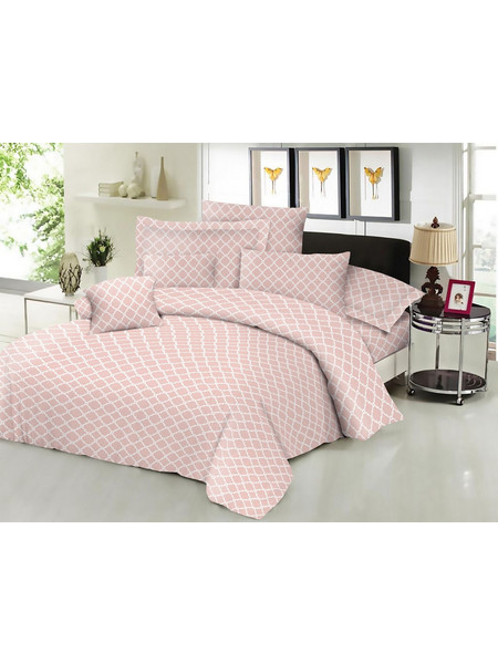 Komvos Σεντόνι Διπλό Βαμβακερό με Λάστιχο 150x200+22 Montana Peach