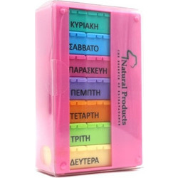 Natural Products Εβδομαδιαία Θήκη Χαπιών 21 Θέσεων Πολύχρωμη Ροζ