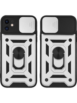 Sonique Ring Armor CamPro Back Cover Silver (iPhone 11)