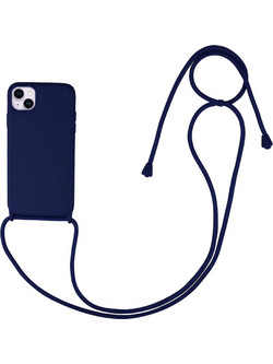 Sonique Silicone CarryHang Back Cover Navy Blue (iPhone 14 Plus)