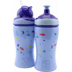Nuby Σετ Εκπαιδευτικά Παγούρια Blue 2x360ml