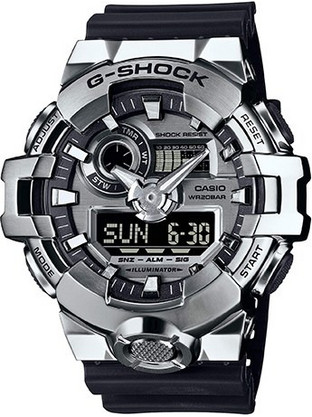 Casio G-Shock Ανδρικό Ρολόι Χρονογράφος με Μαύρο Καουτσούκ Λουράκι GM-700-1AER