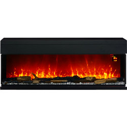 HOMCOM 820-425V90BK Ηλεκτρικό Τζάκι Τοίχου 1800W Μ127xΥ50xΒ26cm