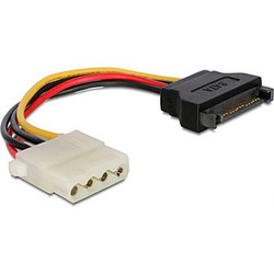 Gembird CC-SATA-PS-M Καλώδιο Τροφοδοσίας 15-Pin SATA Male to 4-Pin Molex Female 0.15m