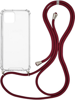 Sonique Armor Clear Back Cover Transparent / Burgundy (iPhone 12 Pro Max)