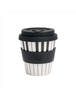 Quy Cup Ποτήρι Καφέ Πλαστικό Pianoforte Λευκό Μαύρο 250ml RPETBAMB25-1005