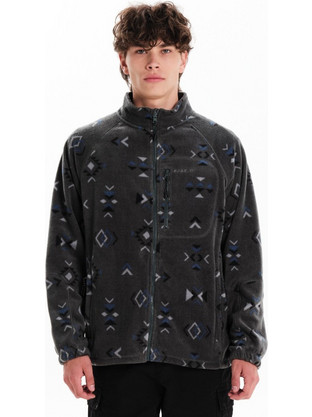 Basehit Ανδρική Ζακέτα Fleece με Φερμουάρ Ανθρακί 242.BM29.15-PR471
