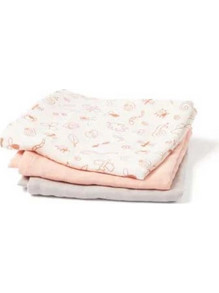Kid's Concept Πάνες Αγκαλιάς από Μουσελίνα Ροζ Μπεζ 70x70cm 3τμχ