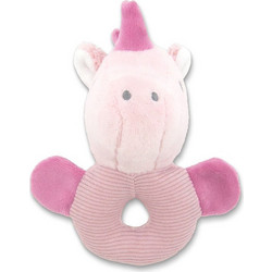 Lorelli Unicorn Pink Natural Υφασμάτινη Κουδουνίστρα Κρίκος για Νεογέννητα