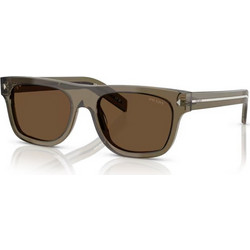 Prada PRB12S 18T70F Ανδρικά Γυαλιά Ηλίου Τετράγωνα Κοκάλινα Καφέ με Καφέ Φακό