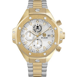 Philipp Plein Royal Ανδρικό Ρολόι Χρονογράφος με Ασημί Χρυσό Μεταλλικό Μπρασελέ PWLFA0525