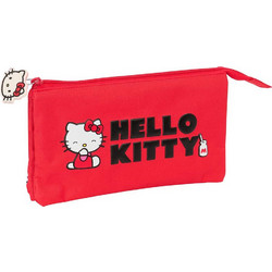 Safta Hello Kitty Iconic Κασετίνα με 3 Θήκες Κόκκινη 239697