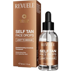Revuele Paradise Bronze Self Tan Drops Light To Medium Προσώπου 30ml