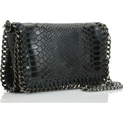 Passaggio Leather Γυναικείο Τσαντάκι Χιαστί Δερμάτινο Μαύρο με Αλυσίδα 5807-KR-06