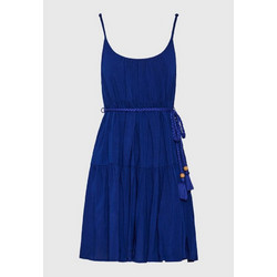 Funky Buddha Mini Καλοκαιρινό Καθημερινό Φόρεμα Μεταξωτό Royal Blue FBL011-101-13
