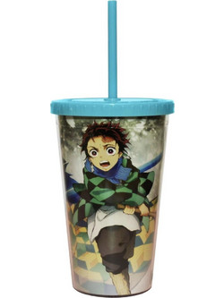 Just Funky Demon Slayer : Tanjiro & Giyu Παιδικό Ποτήρι Πλαστικό BPA Free 473ml