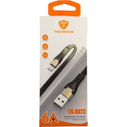 Technovo TN-D023 Flat USB-A to Lightning Cable 1m Black GZ-19309