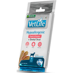 Farmina VetLife Hypoallergenic Dental Treat Adult Medium & Maxi with Pork & Potato 100gr