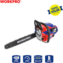 Workpro WP424004 Αλυσοπρίονο Βενζίνης 6.6kg με Λάμα 50cm