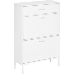 HOMCOM Παπουτσοθήκη Μοριοσανίδας Λευκή M76xΠ26xY110cm 837-233WT