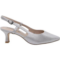 Caprice Ανατομικές Γόβες Slingback Δερμάτινες με Λεπτό Ψηλό Τακούνι Ασημί 9-29601-44-941