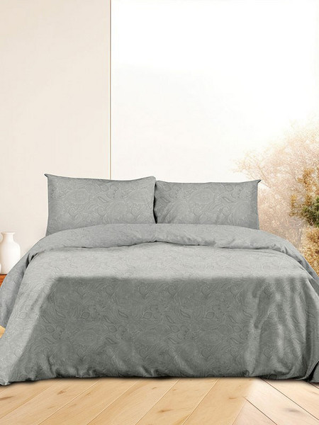 Sunshine Home Σετ Σεντόνια Διπλά Φανελένια με Λάστιχο 150x205+30 Feelings 2040 Grey