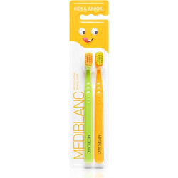 Mediblanc Kids & Juniors Ultra Soft Παιδικές Οδοντόβουρτσες 2τμχ Πράσινη Κίτρινη