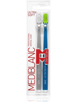 Mediblanc 5490 Ultra Soft Οδοντόβουρτσες 2τμχ Πετρόλ Γκρι