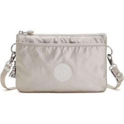 Kipling Riri Γυναικεία Τσάντα Χιαστί Υφασμάτινη Ασημί με Ιμάντα I7502-48I
