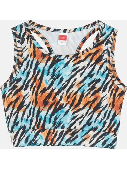 Joyce Παιδικό Crop Top Αμάνικο Γαλάζιο Καφέ Μαύρο 2513517