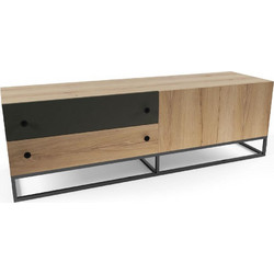 AlfaSet Έπιπλο Τηλεόρασης Ξύλινο Καρυδί Μ178xΠ48xΥ57cm Cubo