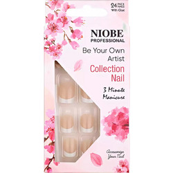 Niobe 12065 Square Tips Νυχιών Γαλλικού 24τμχ
