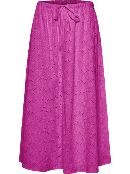 Funky Buddha Μίντι Φούστα Υφασμάτινη Ψηλόμεση Μωβ FBL011-119-14