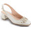 Blondie Γόβες Slingback Δερμάτινες με Χοντρό Χαμηλό Τακούνι Εκρού 1442