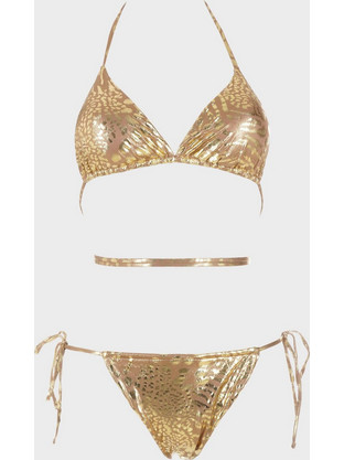 Gsecret Bikini Set Τριγωνάκι Animal Print Χρυσό C62440-33117