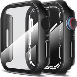 Techsuit Defense360 Pro Πλαστική Θήκη Tempered Glass για Apple Watch 7 45mm Μαύρη