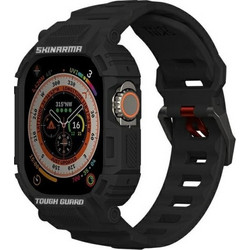 SKINARMA Mecha 2in1 Πλαστική Θήκη με Λουράκι για Apple Watch Ultra 49mm Μαύρη