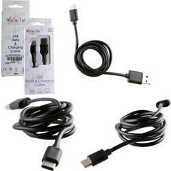 Volte-Tel USB-A to USB-C 1m Black 5205308159091
